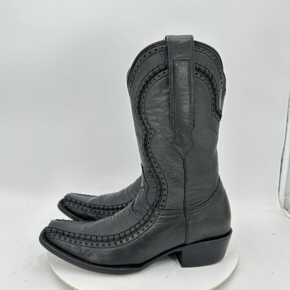 Centenario Boots Other - Denver Men Size 7.5 EE Black Leather Buck Stitch Pull On Western Cowboy Boot